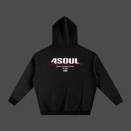 4Soul Bodybuilding Club Oversized Black Hoodie