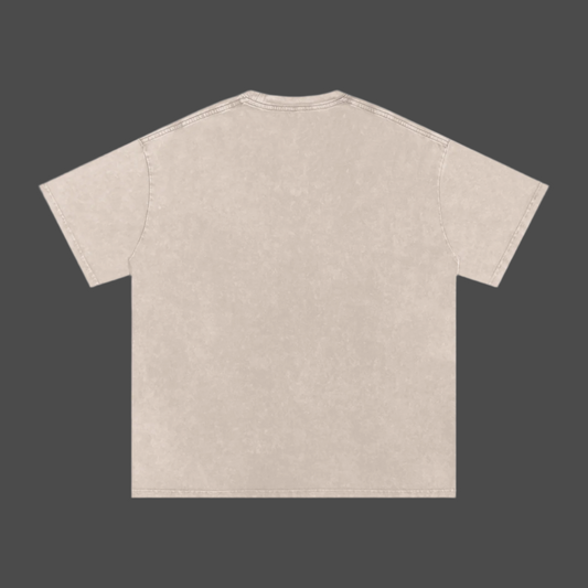 4Soul "4Ever" Tan Oversized Acid Washed Tee