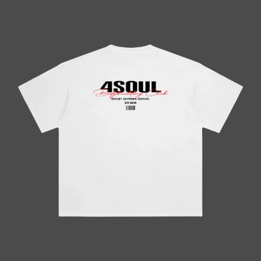 4Soul Bodybuilding Club White Gym Tee